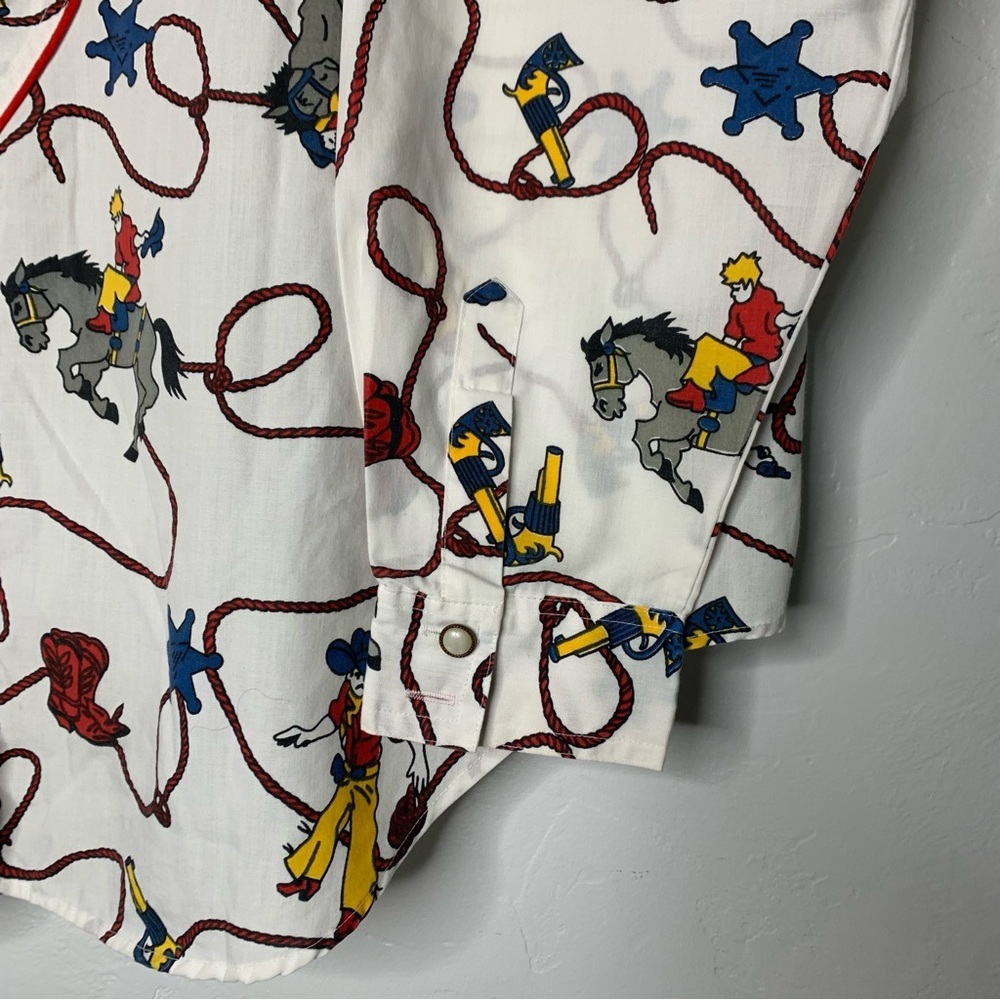 Venezia Cowboy Rodeo Western Button Up Blouse Vintage Style Top Size Large - Picture 4 of 16